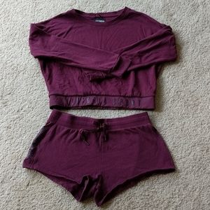 L Victoria secret sweatshirt shorts set